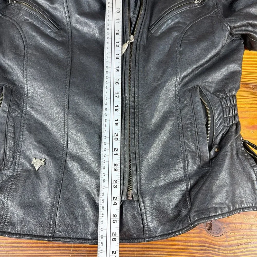 womens harley davidson leather jacket medium Vintage 2004 Removeable Liner!